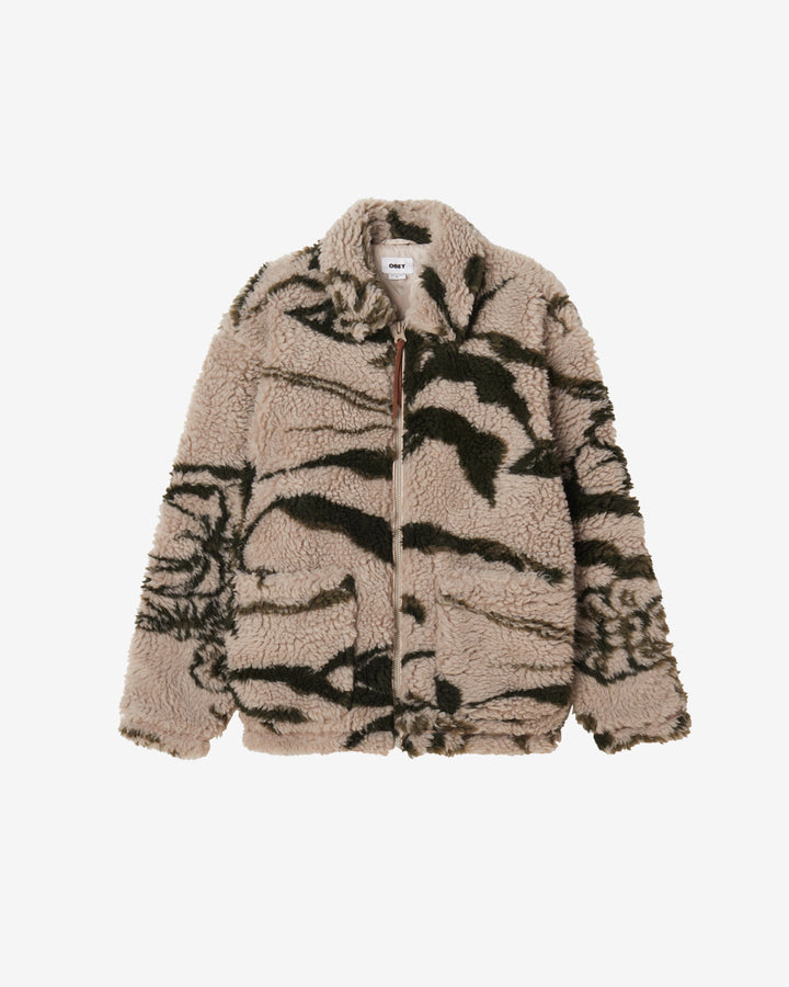 MUSHROOM SHERPA JACKET SILVER GREY MULTI