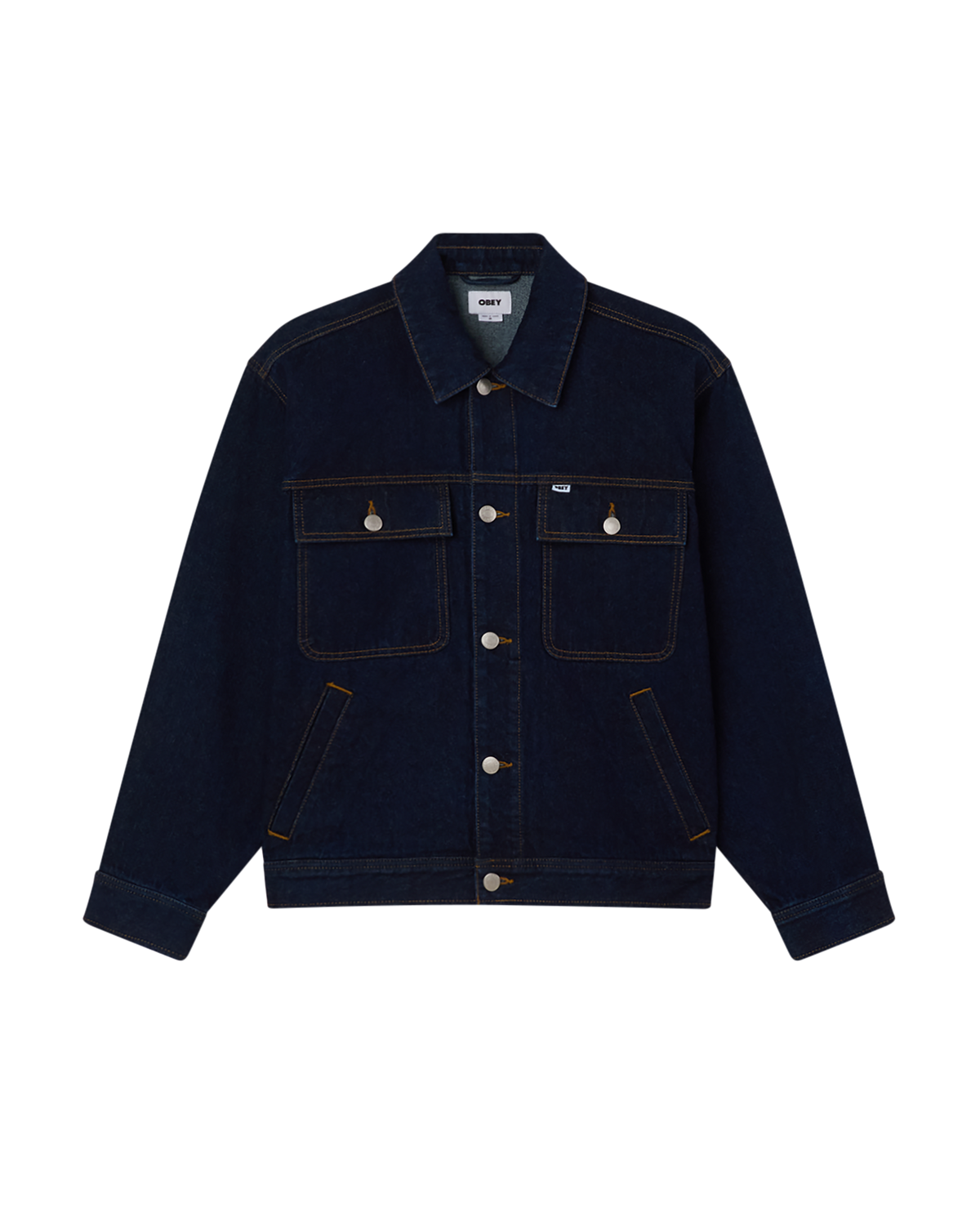 obey opena jacket rinse indigo