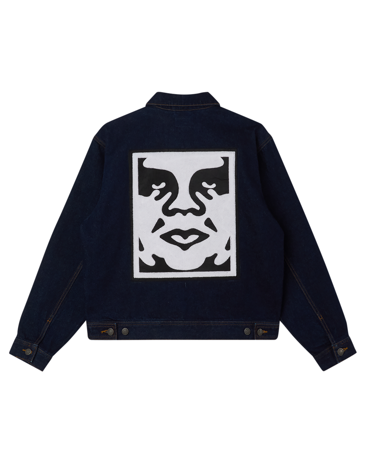 obey icon hardwork zip jacket rinse indigo