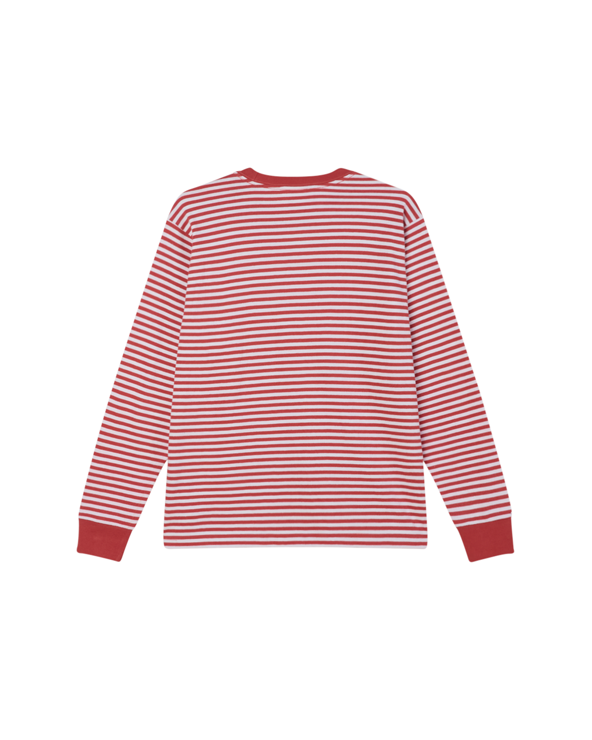 obey est works ls stripe t shirt mineral red multi