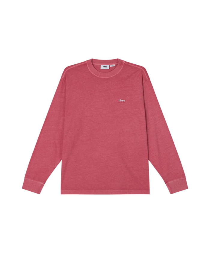 obey lowercase pigment ls t shirt pigment mineral red