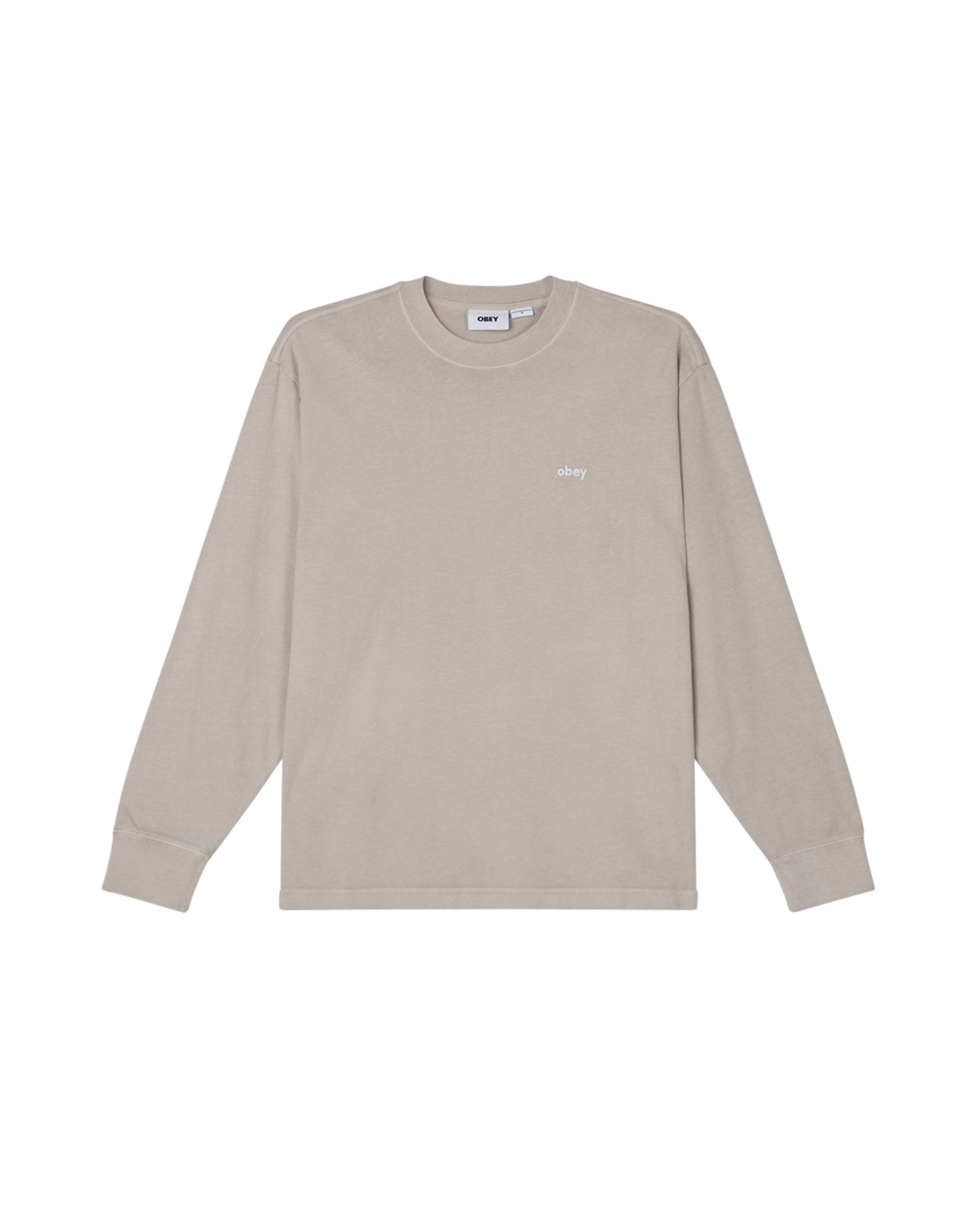 obey lowercase pigment ls t shirt pigment silver grey (zoomed)