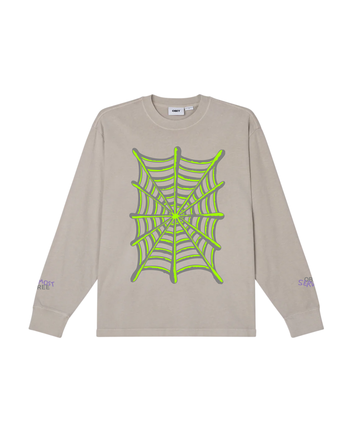 ALMOST FREE OBEY LS PIGMENT T-SHIRT