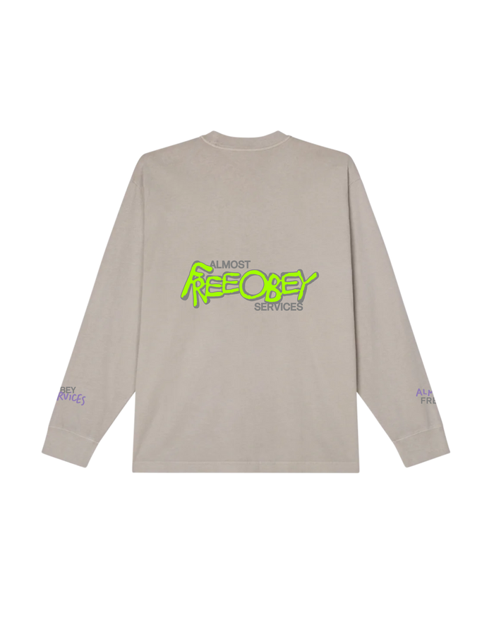 ALMOST FREE OBEY LS PIGMENT T-SHIRT - alternate view