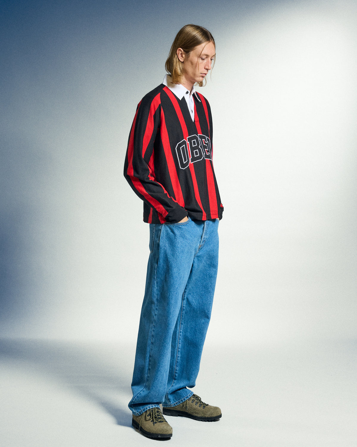 LANDON LS STRIPE POLO