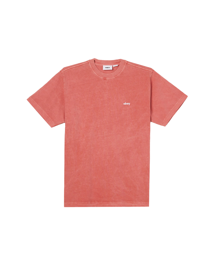 obey lowercase pigment t shirt pigment mineral red