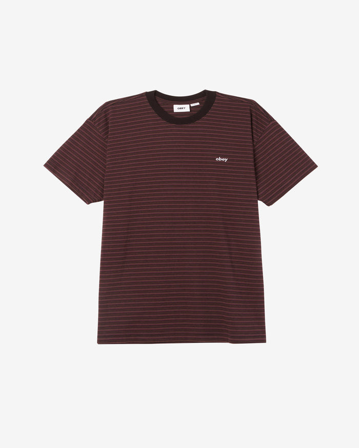 obey relocated stripe t shirt black multi