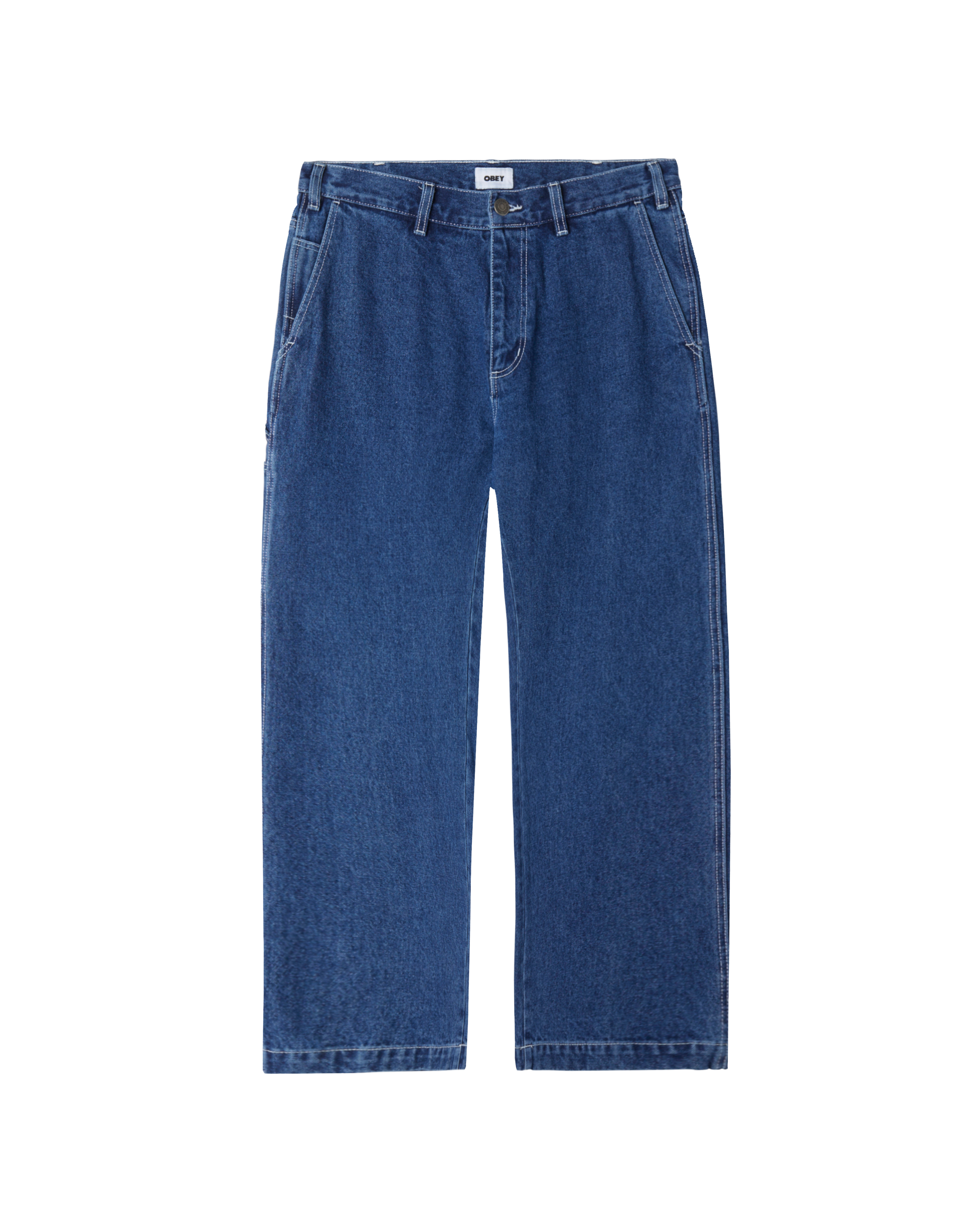 obey hardwork carpenter denim stone wash indigo