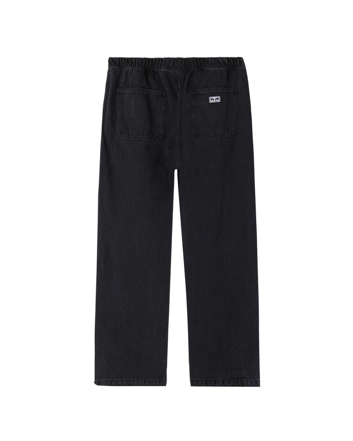 obey denim easy pant faded black