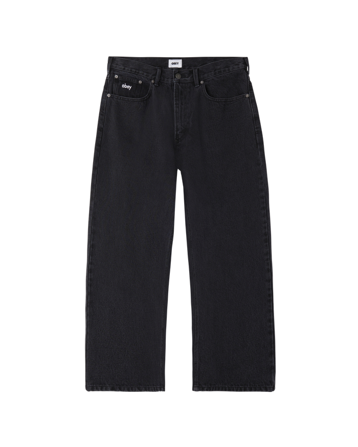 obey bigwig baggy denim faded black