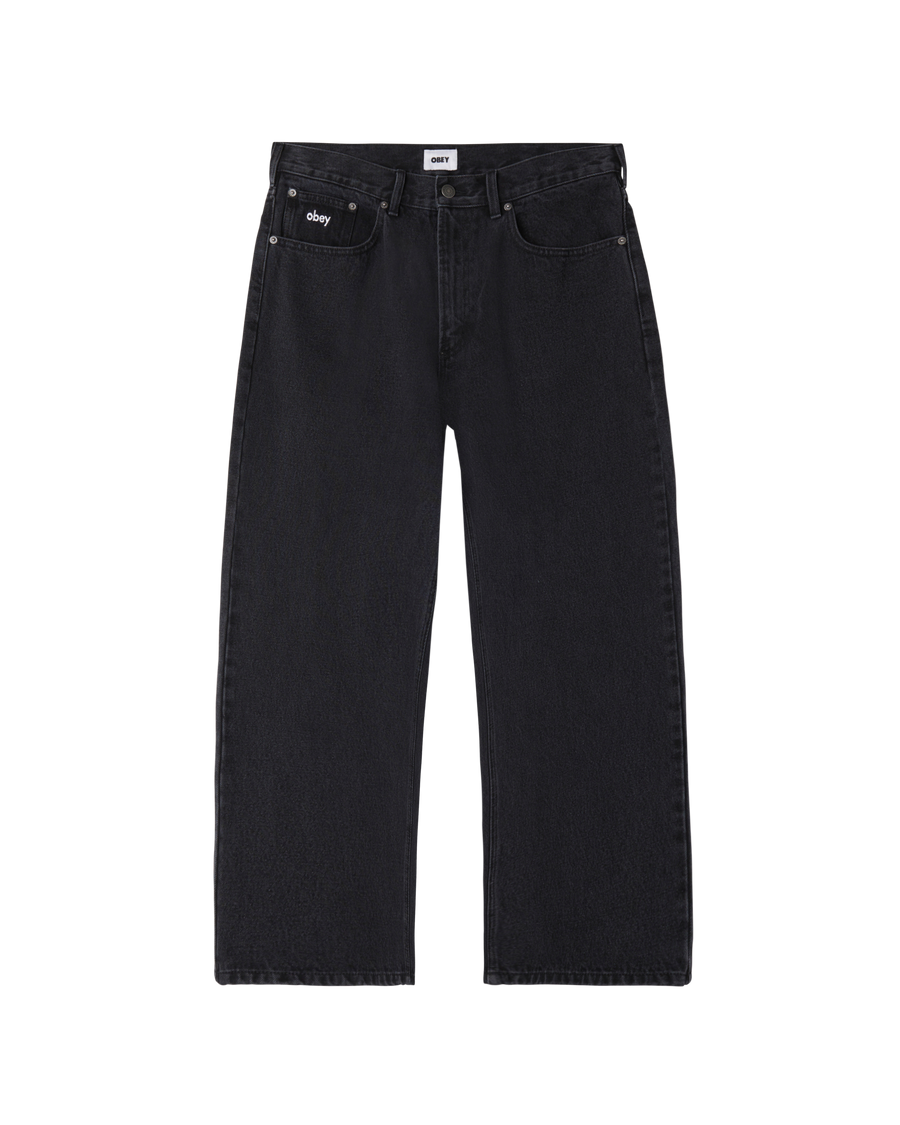 obey bigwig baggy denim faded black