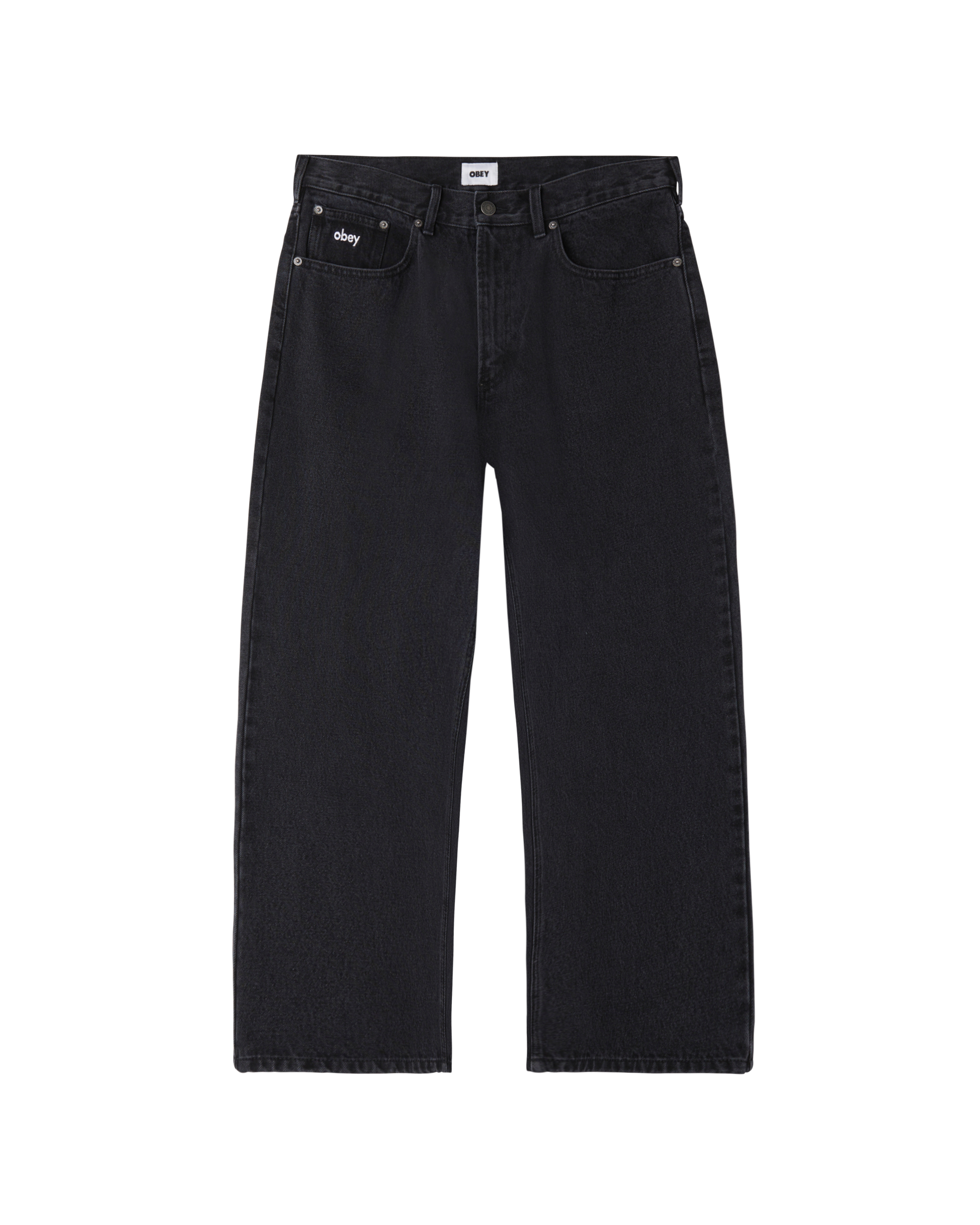 obey bigwig denim carpenter pant black faded wash