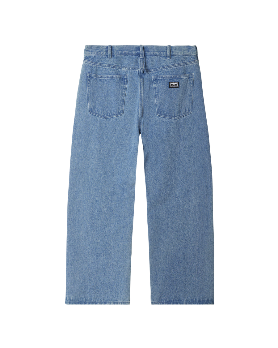 obey bigwig baggy denim light indigo