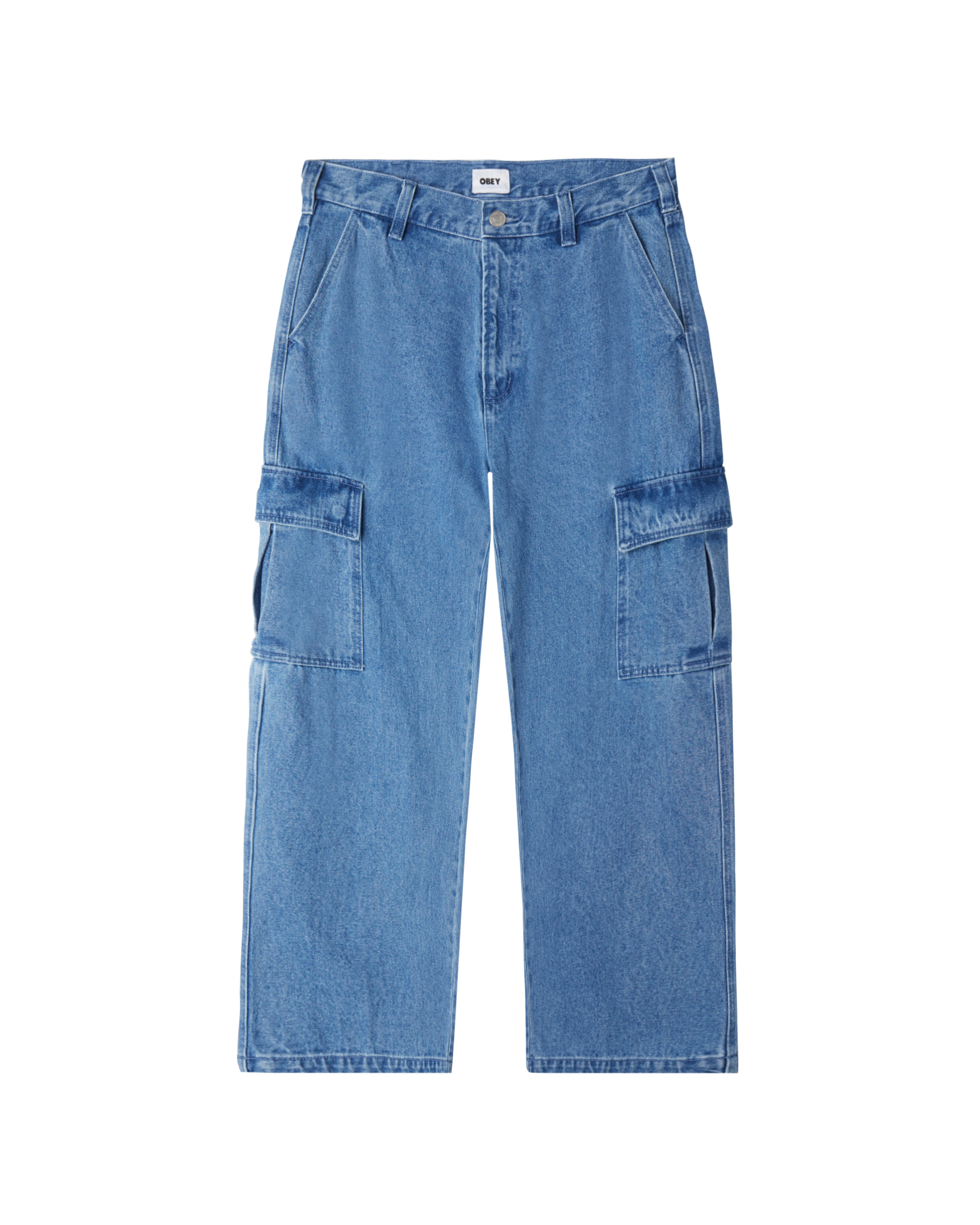 obey bigwig cargo denim pant light indigo (zoomed)