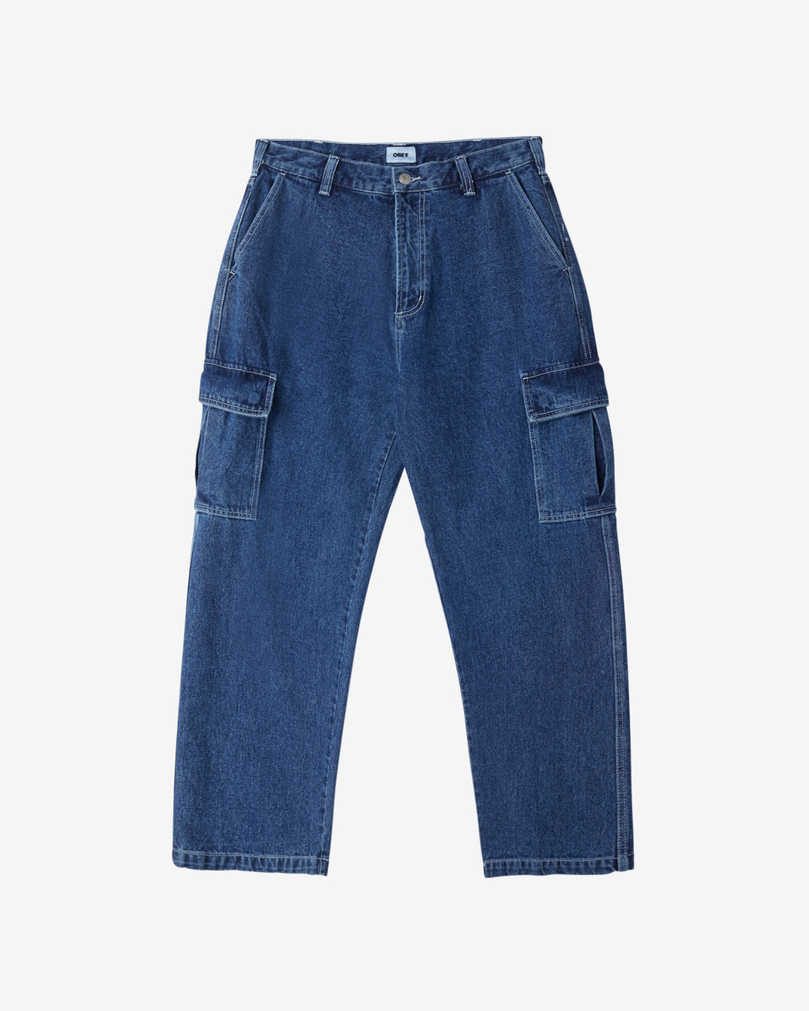 obey bigwig cargo denim pant stone wash (zoomed)