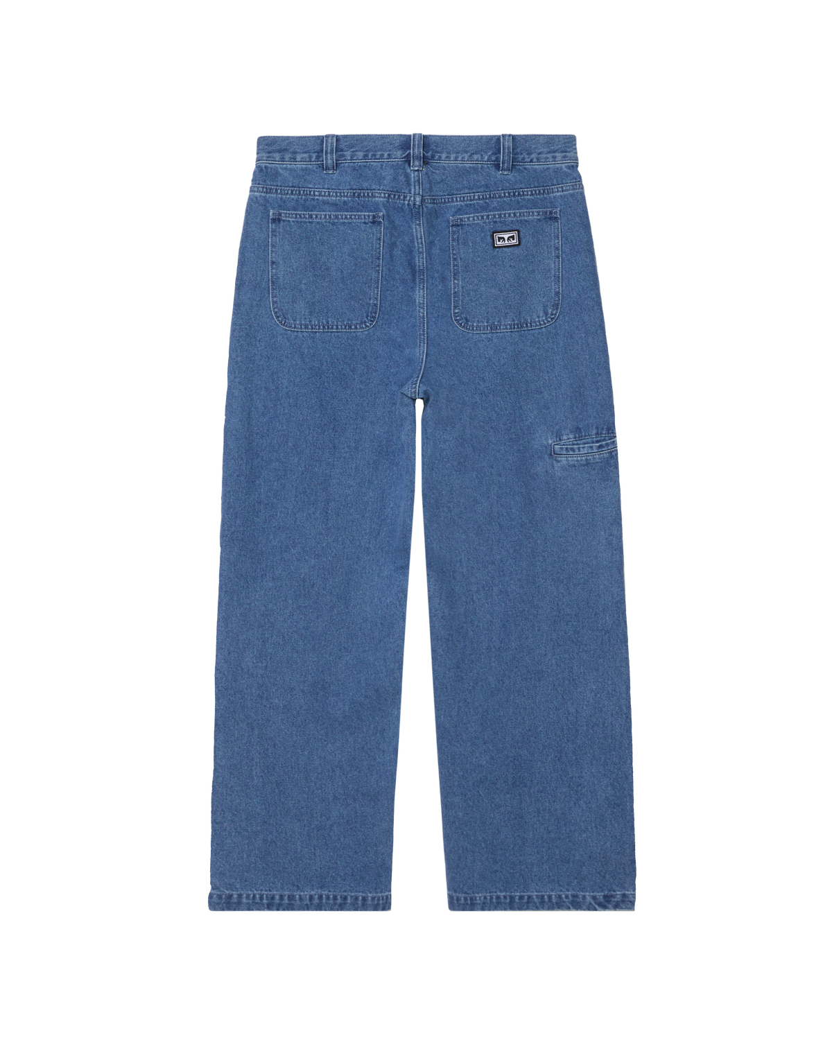 obey bigwig double knee work denim light indigo