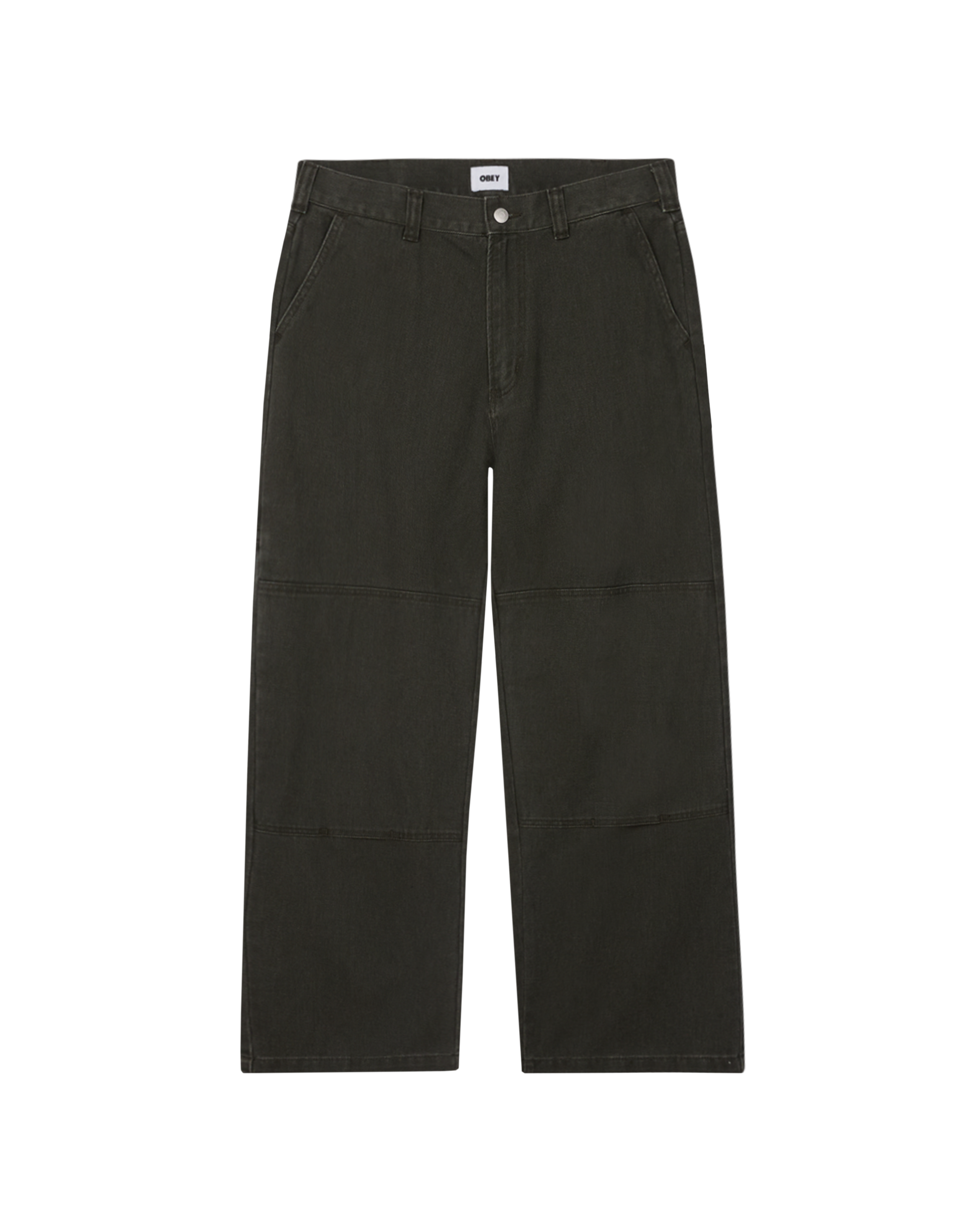 obey bigwig double knee work denim rosin faded wash (zoomed)