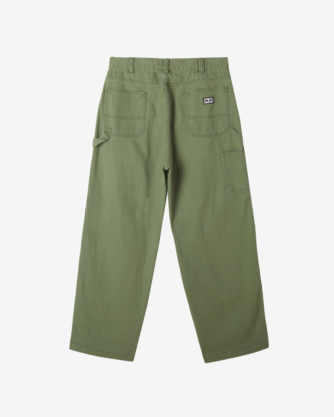 obey bigwig denim carpenter pant duck green faded wash