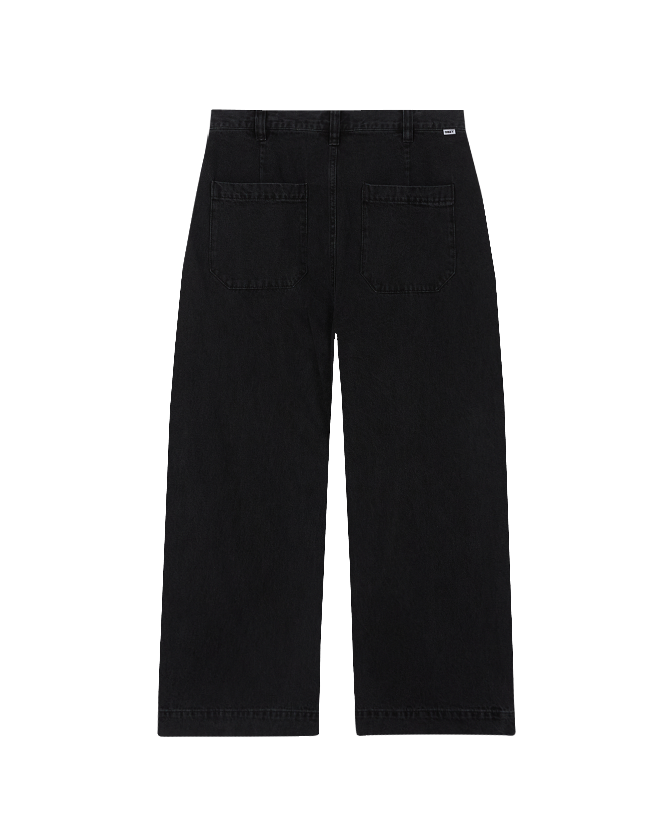 obey oliver denim pleated pant faded black