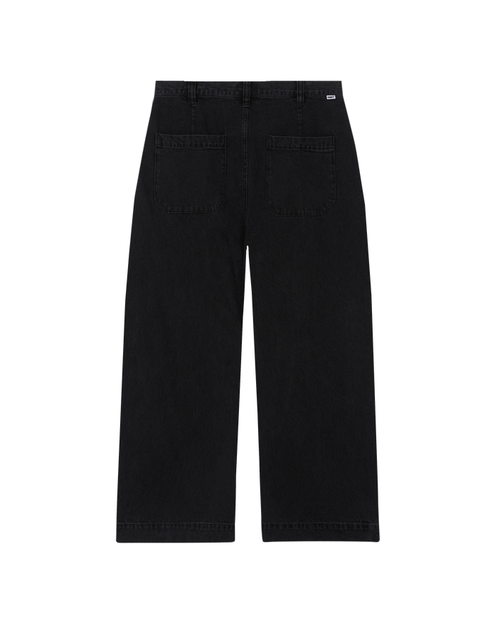 obey oliver denim pleated pant faded black