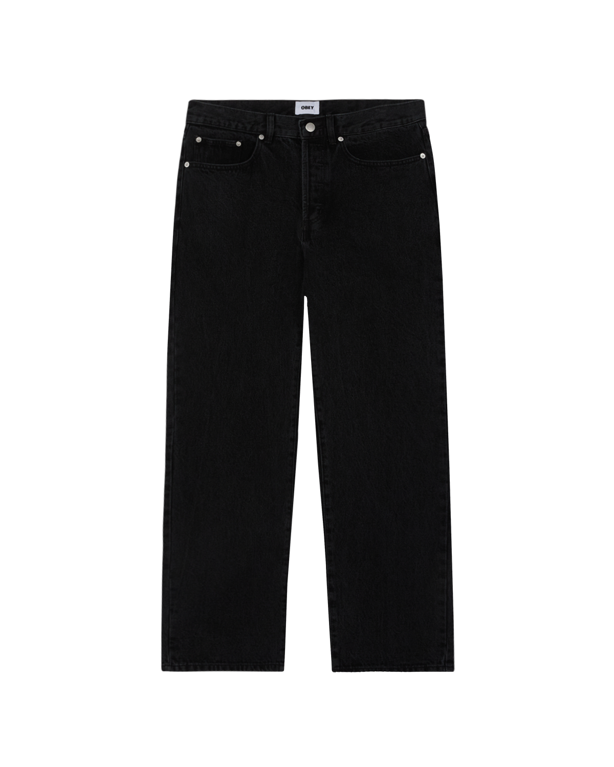 obey classic baggy denim faded black