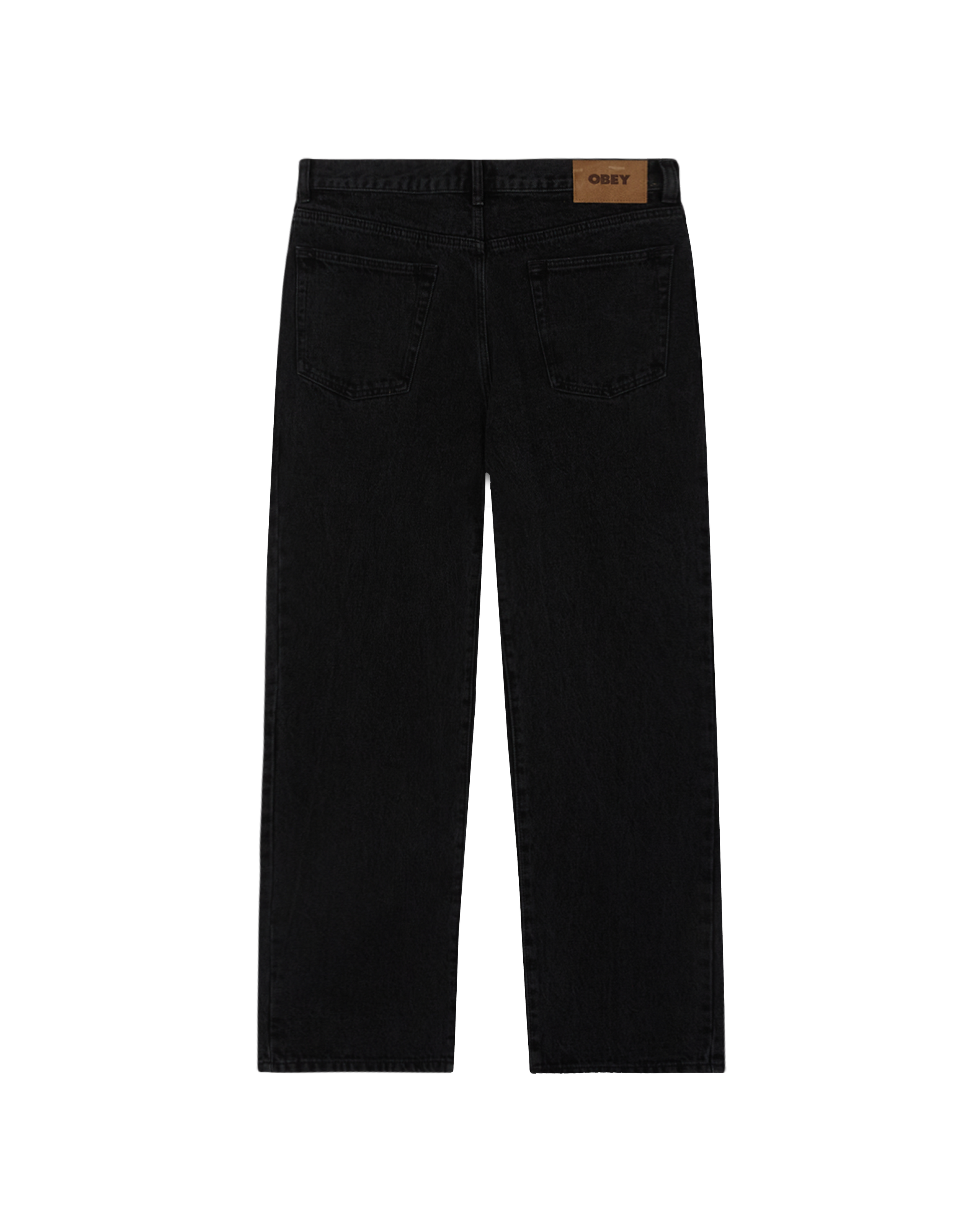 obey classic baggy denim faded black (zoomed)