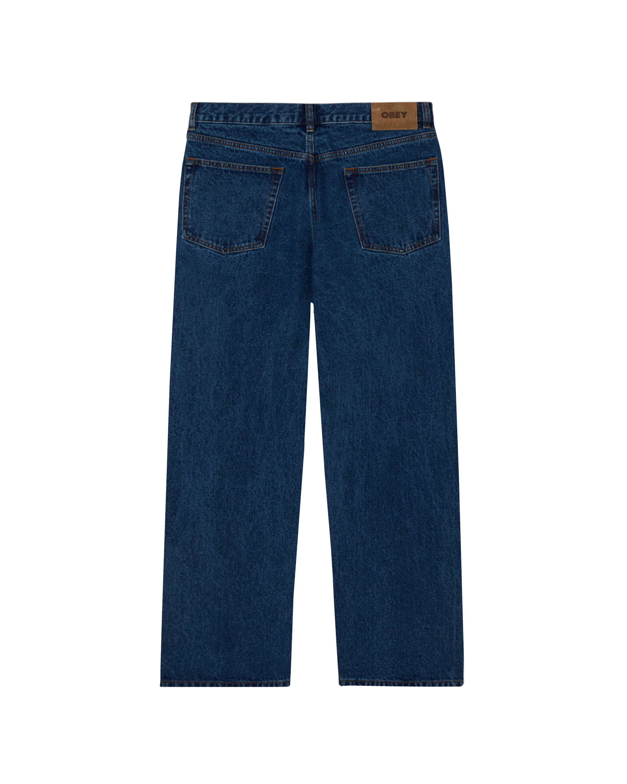 obey classic baggy denim stone wash indigo