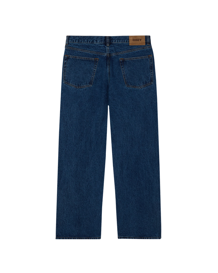 obey classic baggy denim stone wash indigo