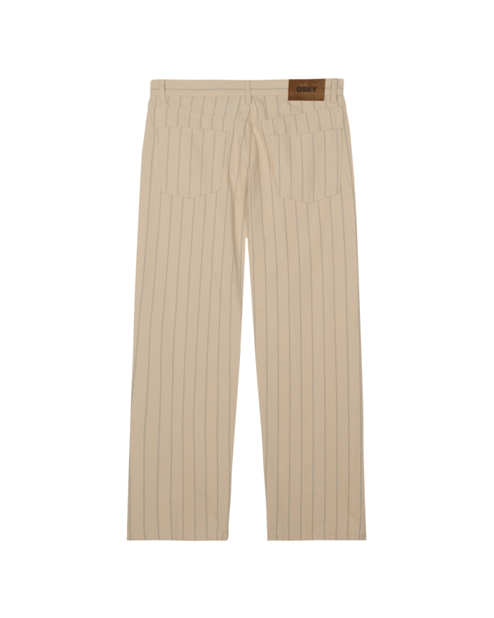 obey classic baggy stripe denim pelican multi