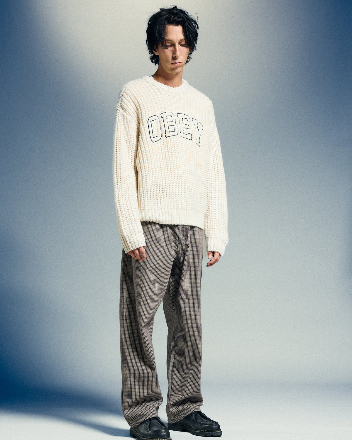 CLASSIC BAGGY PLAID DENIM