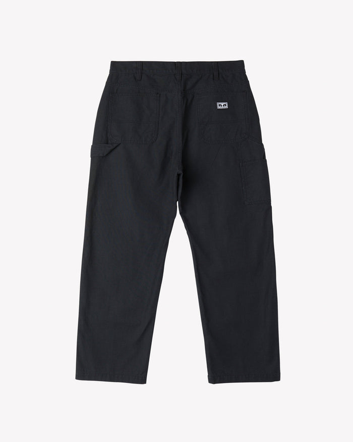 obey big timer twill double knee pant black