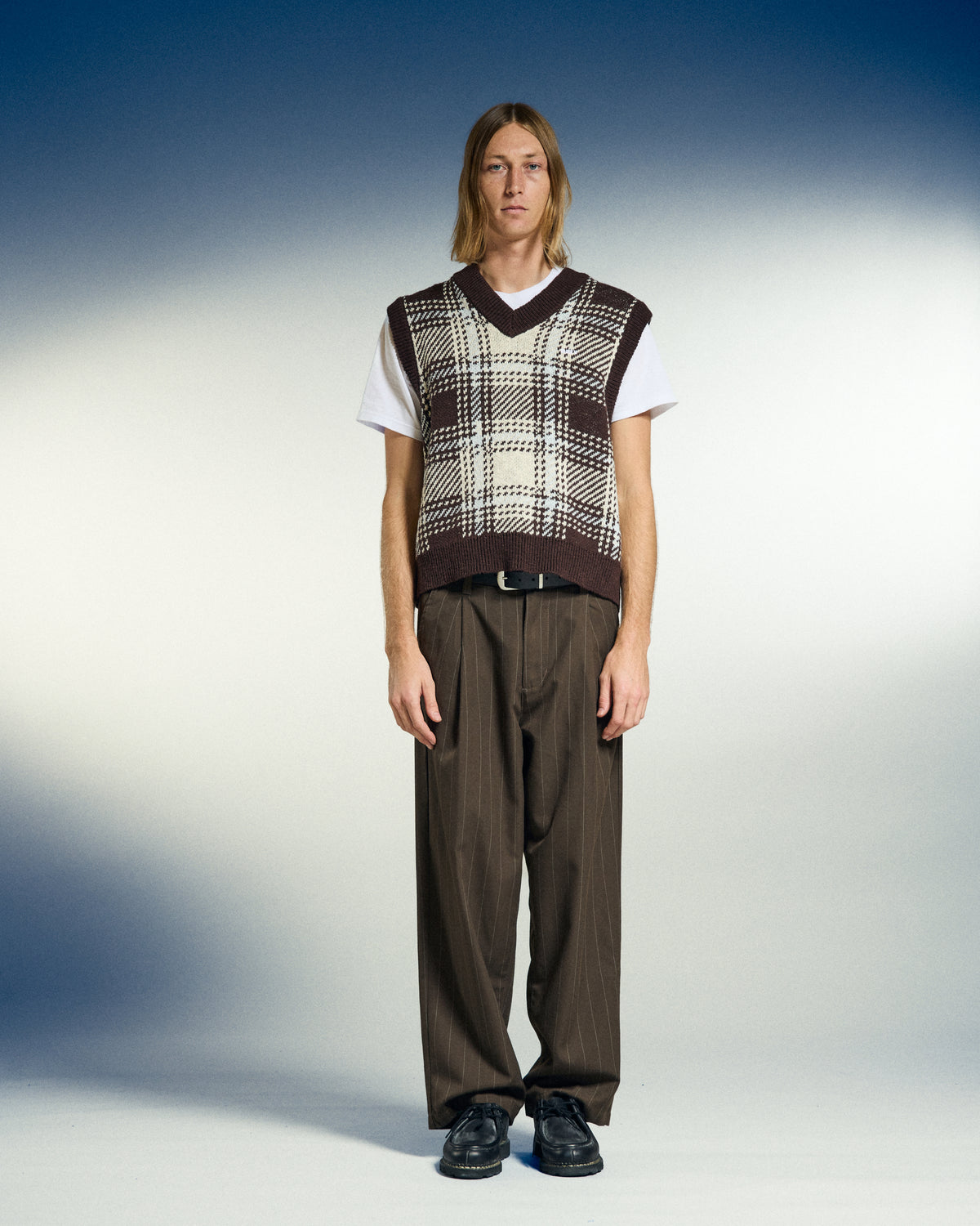 DEAN STRIPE PLEATED PANT