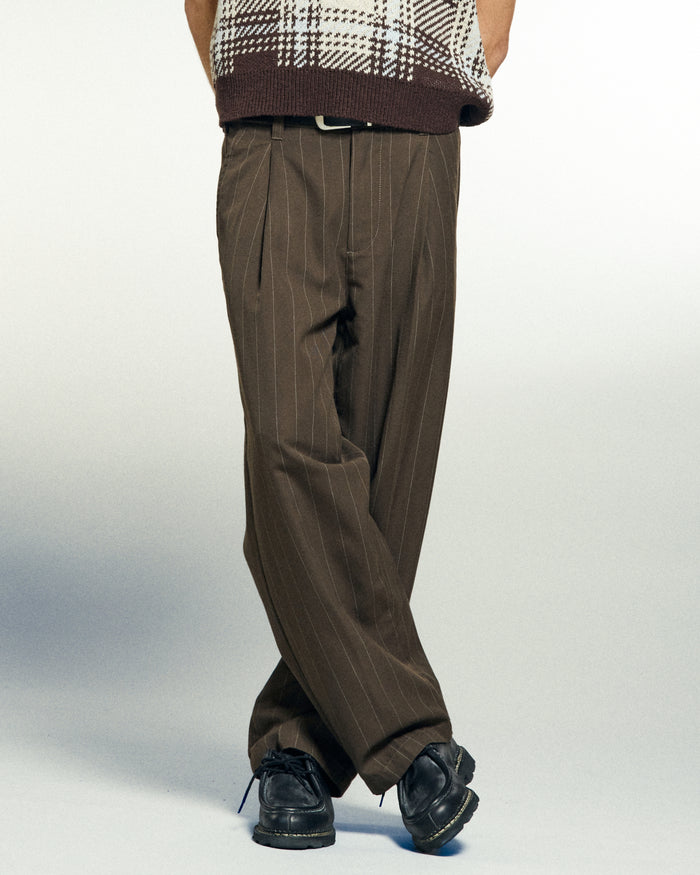 DEAN STRIPE PLEATED PANT - alternate view