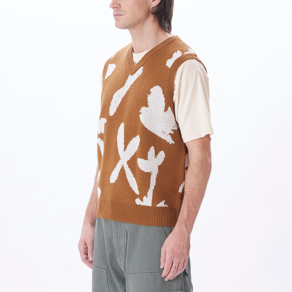 AMIR SWEATER VEST CATECHU WOOD MULTI | OBEY Clothing