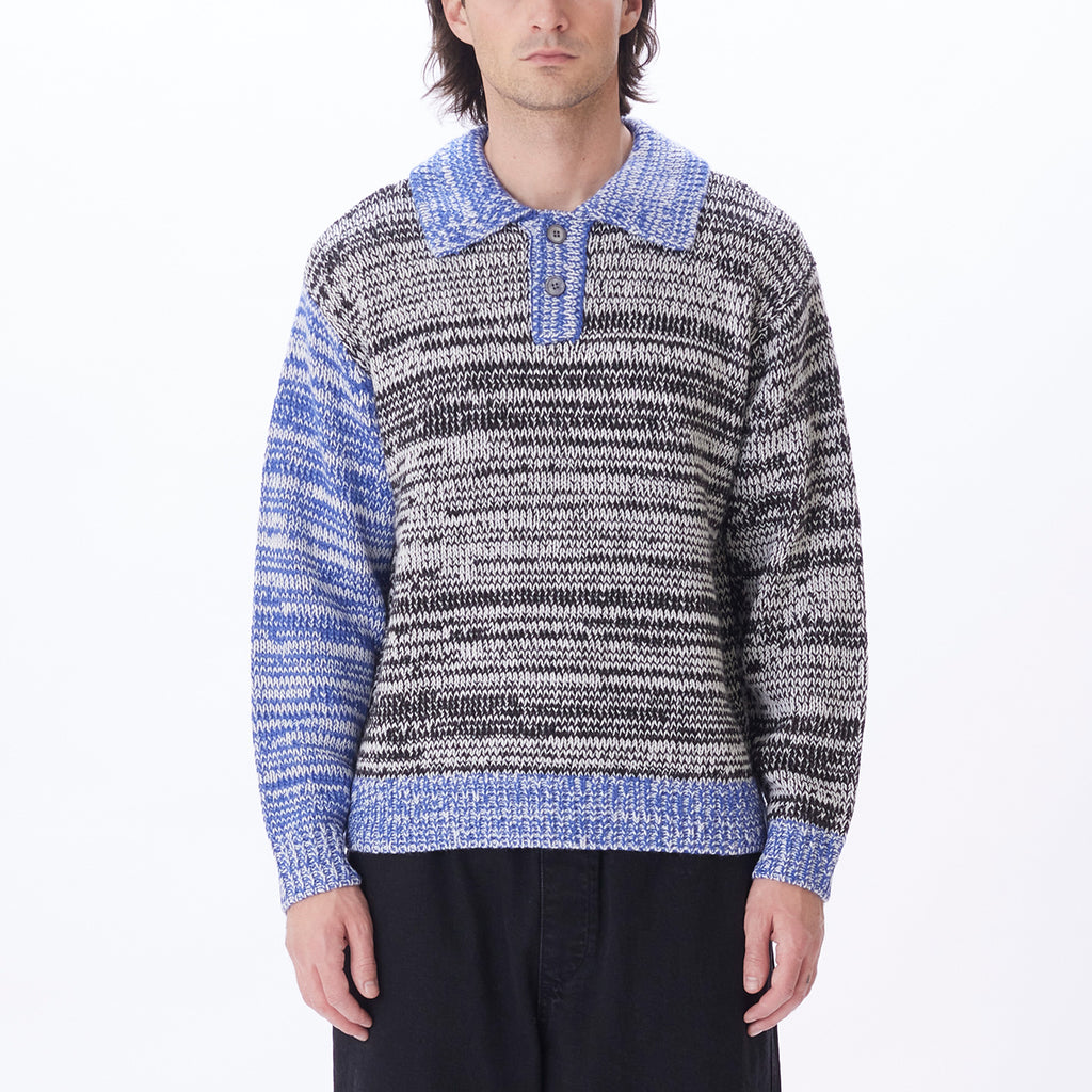 CARTER SWEATER POLO BLACK MULTI | OBEY Clothing