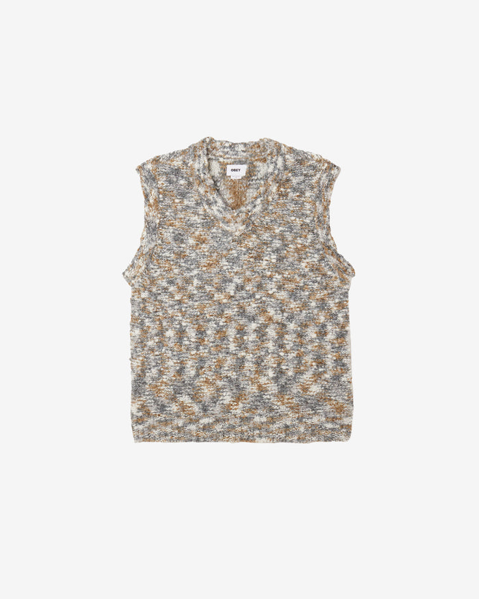 obey reuben sweater vest grey multi