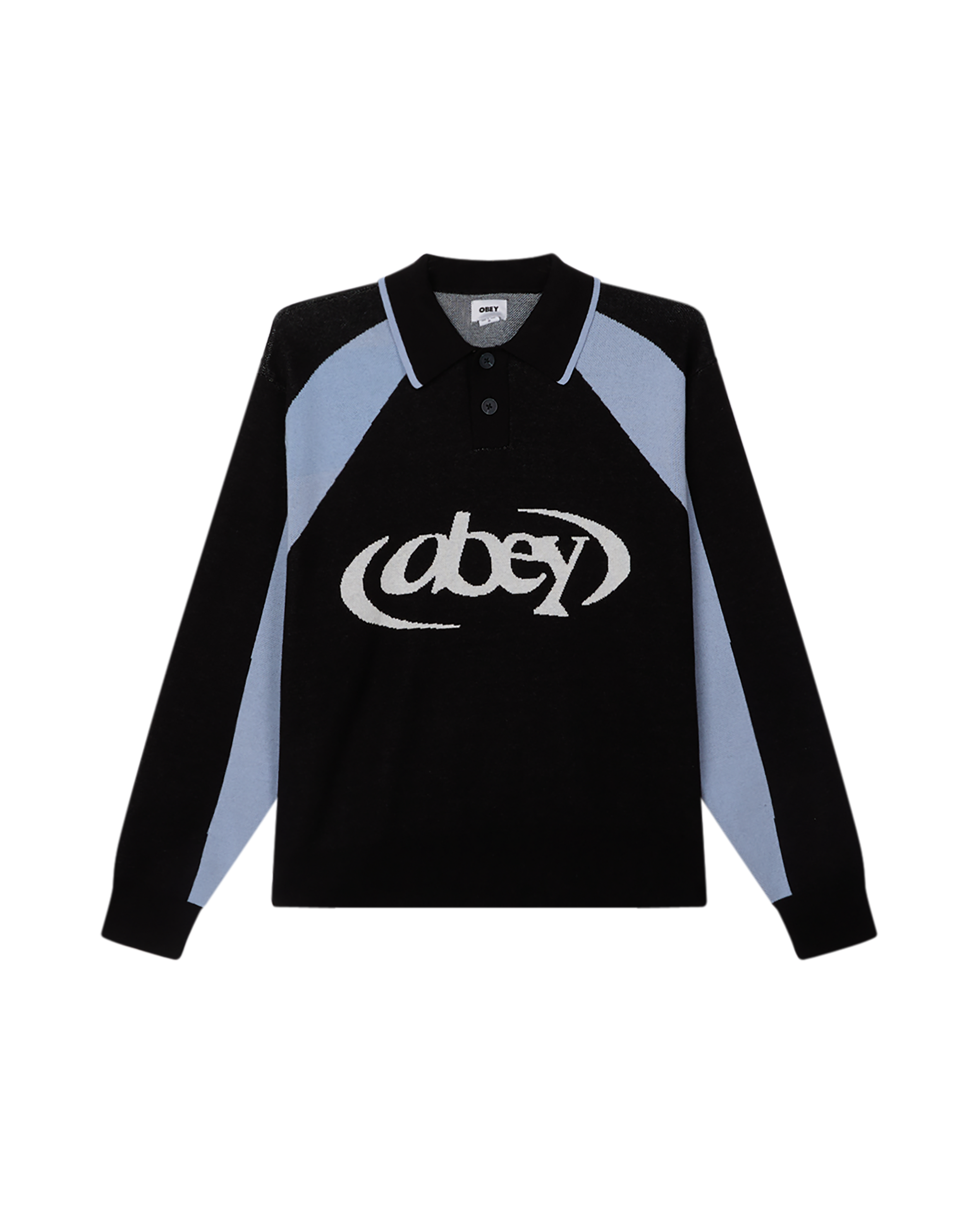 obey soccer polo sweater faded black multi