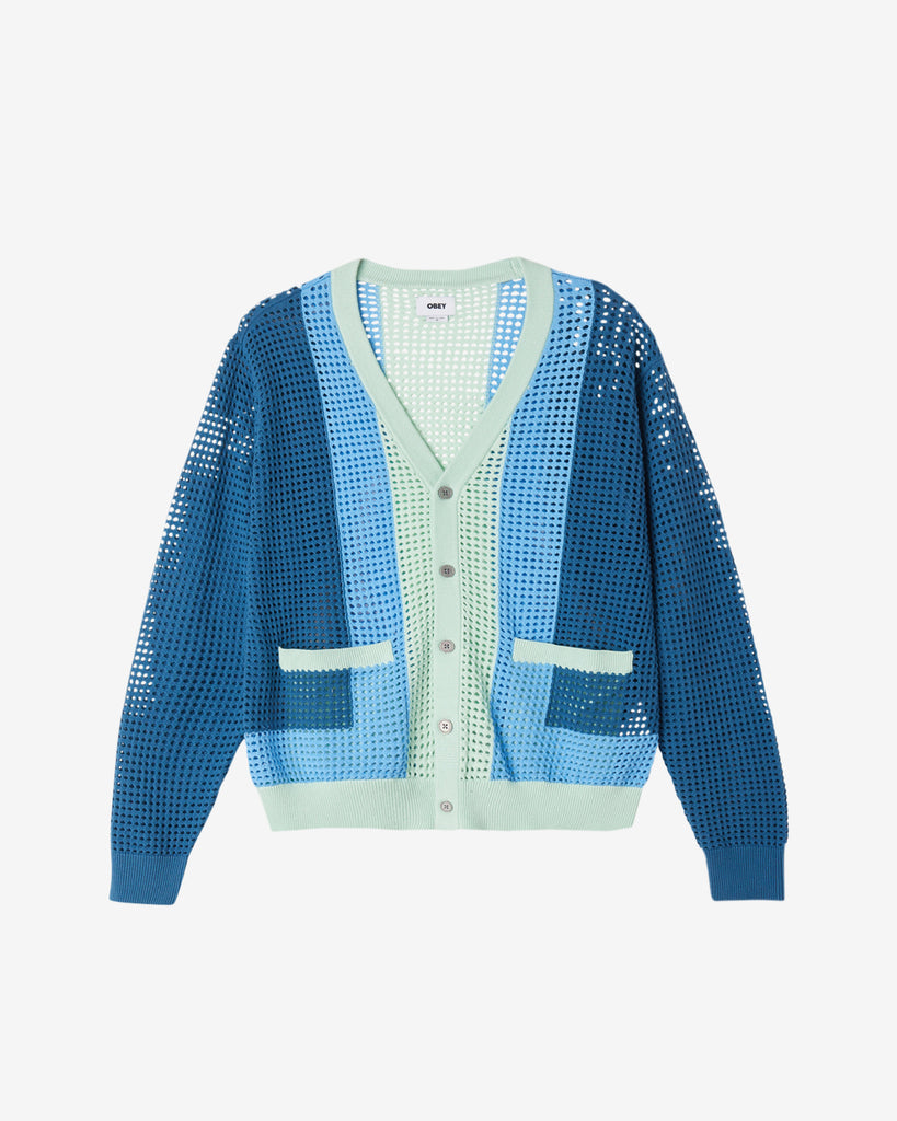 ANDERSON 60’S CARDIGAN CORONET BLUE MULTI | OBEY Clothing