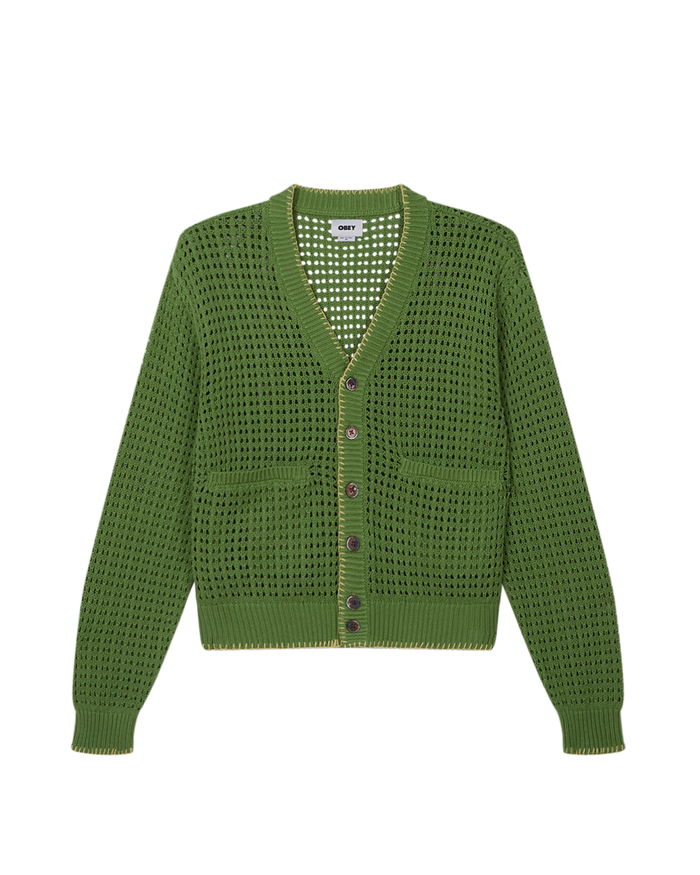 obey ethan cardigan matcha multi