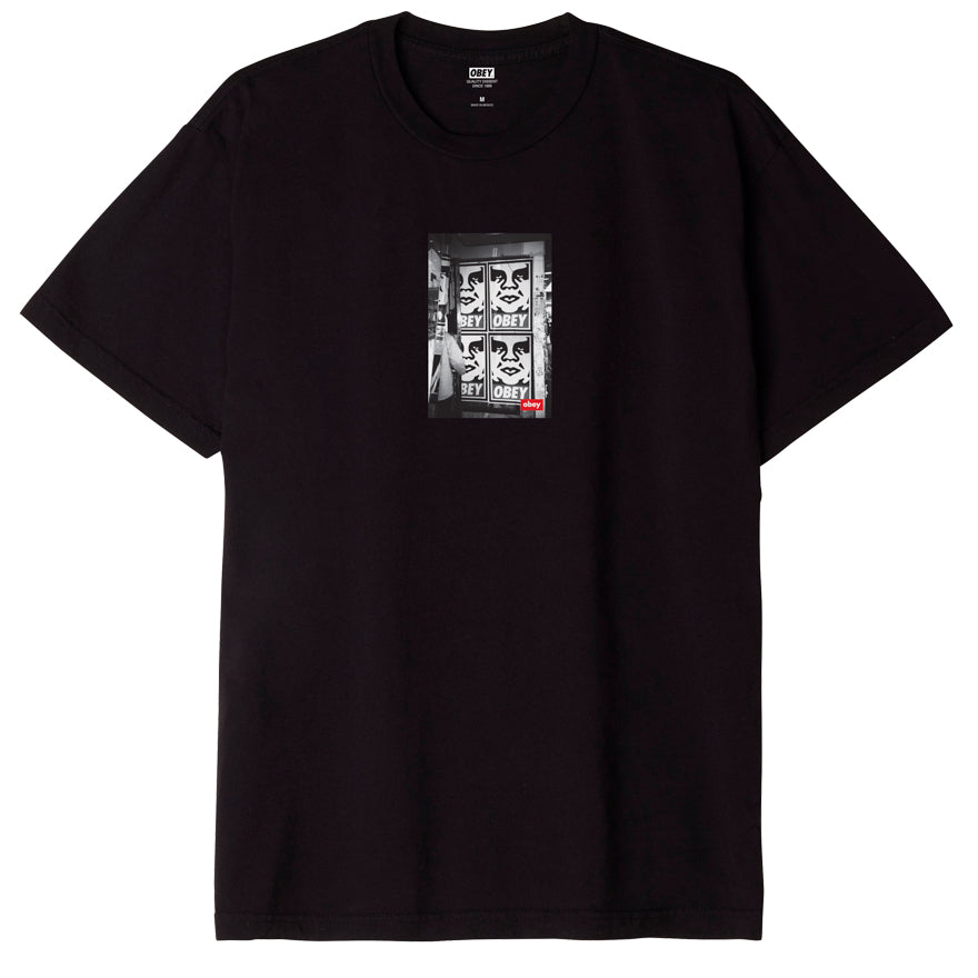 OBEY ICON PHOTO ORGANIC T-SHIRT FADED BLACK