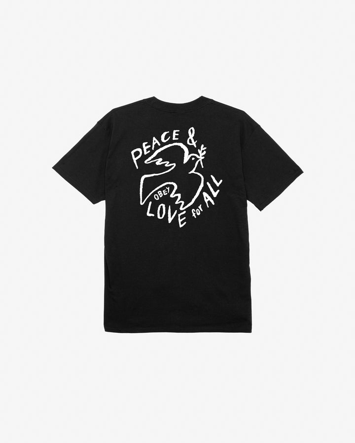 PEACE & LOVE FOR ALL CLASSIC T-SHIRT BLACK