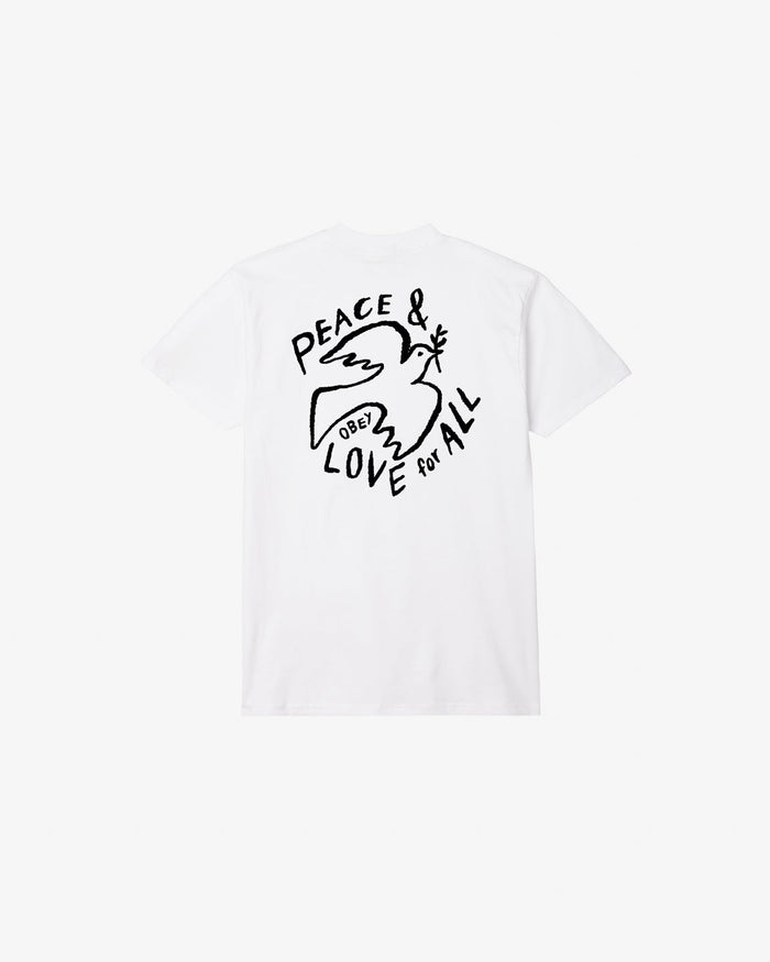 obey peace love for all classic t shirt white