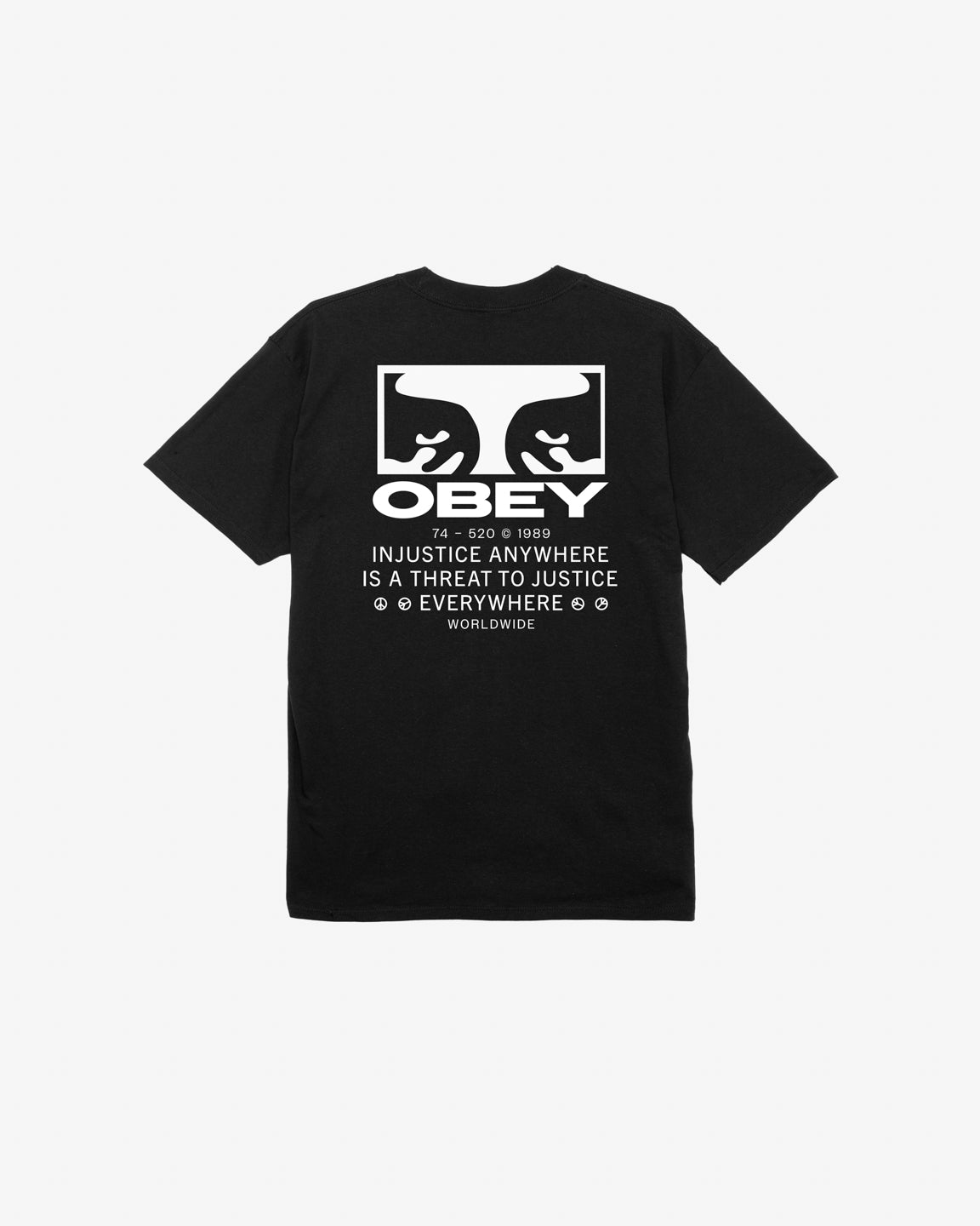 obey justice everywhere classic t shirt black