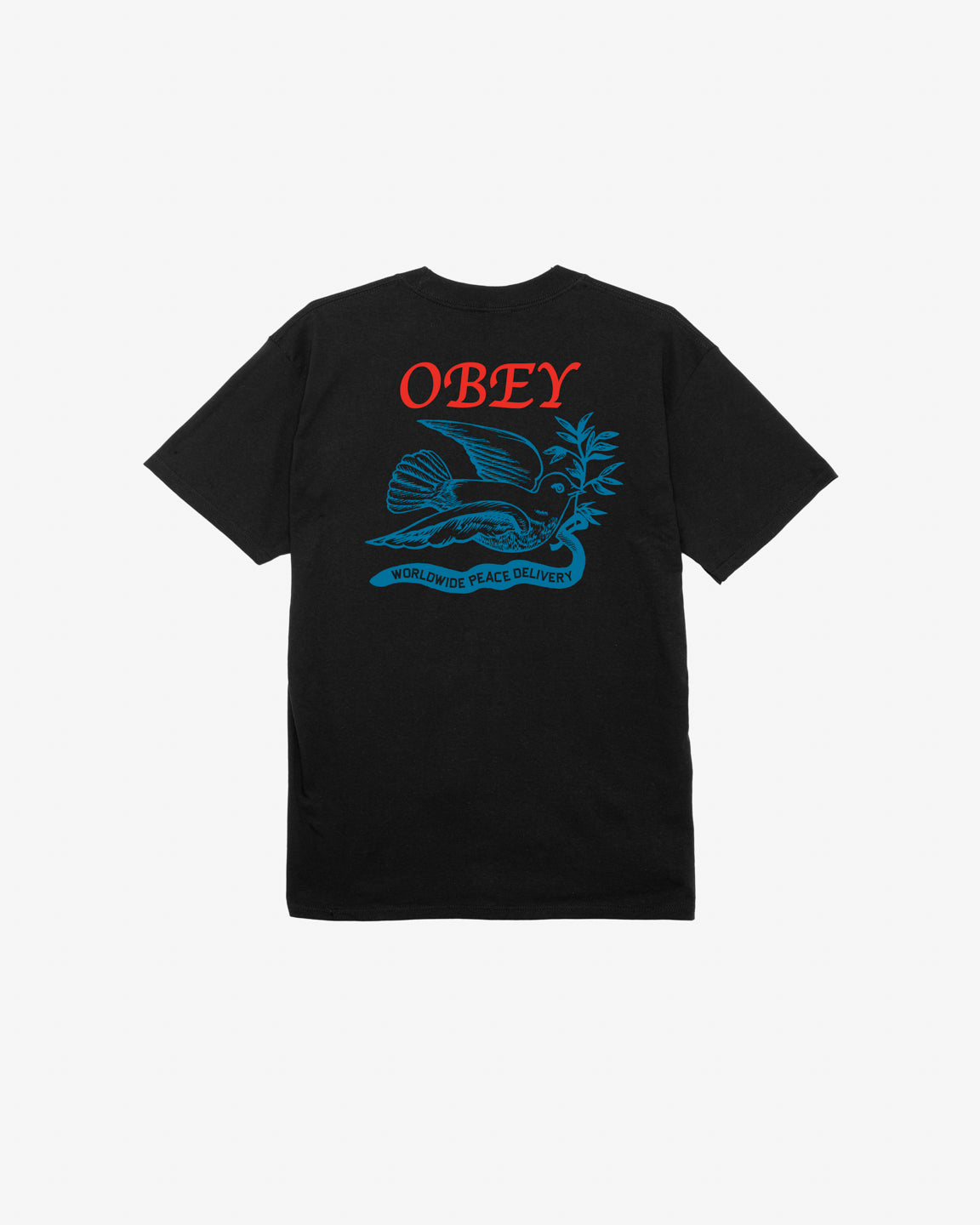 obey peace delivery dove classic t shirt black