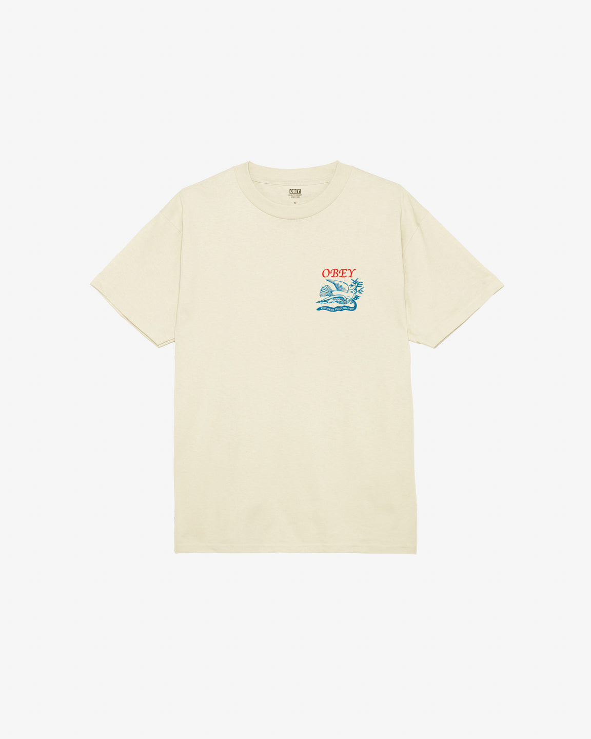 obey peace delivery dove classic t shirt cream