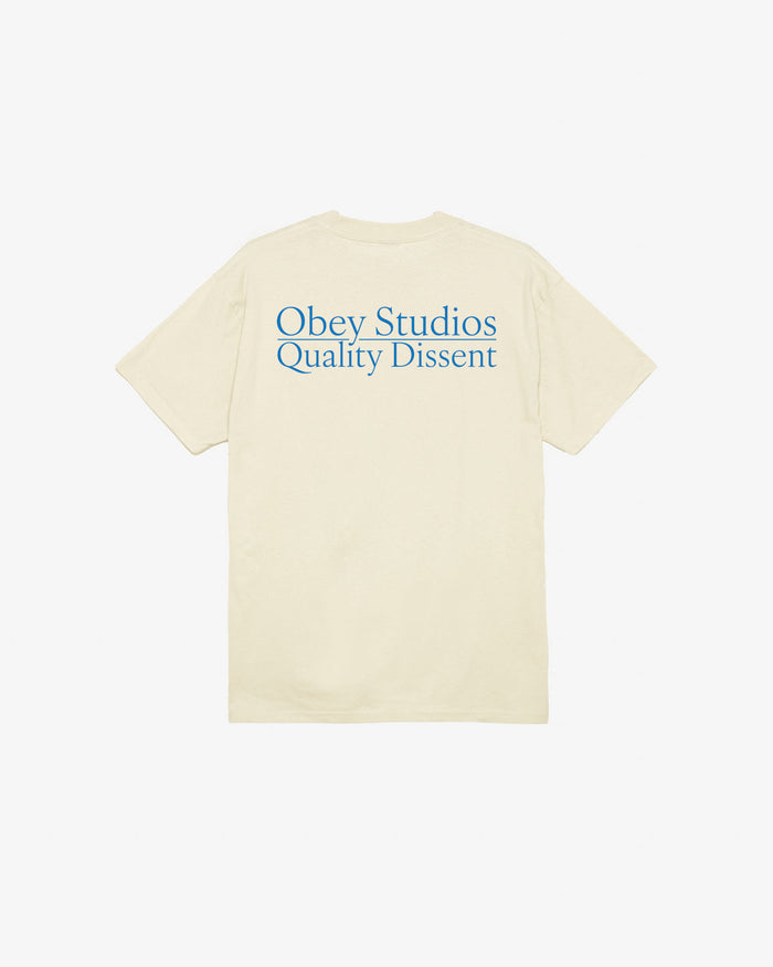 obey studios quality dissent classic t shirt cream