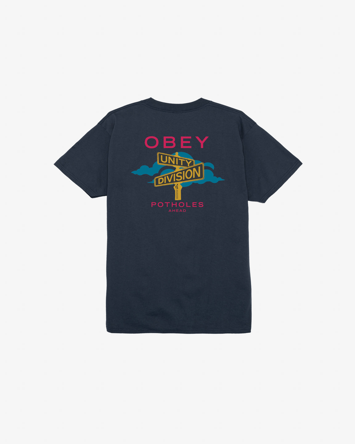 obey crossroads classic t shirt navy