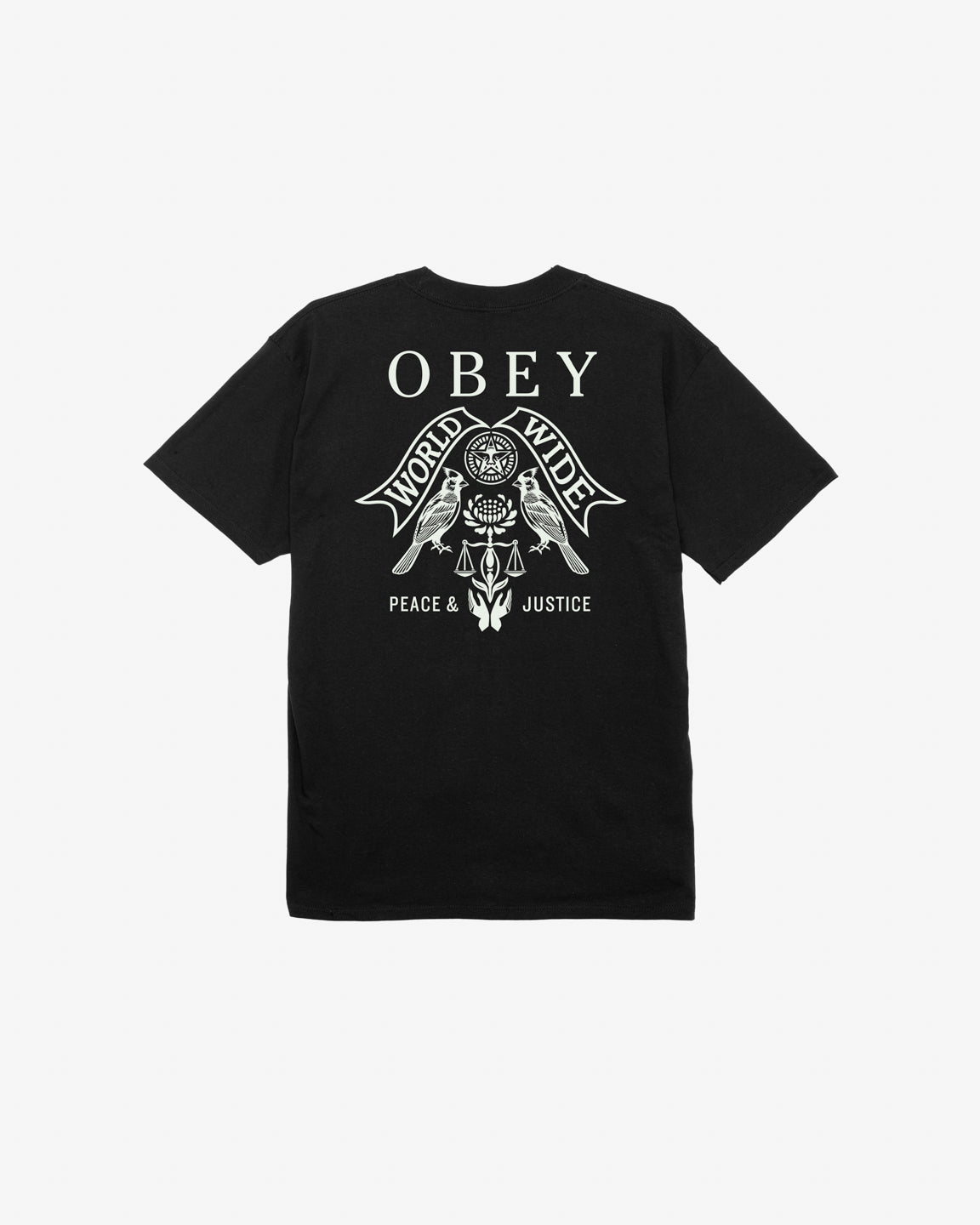 obey birds of justice classic t shirt black