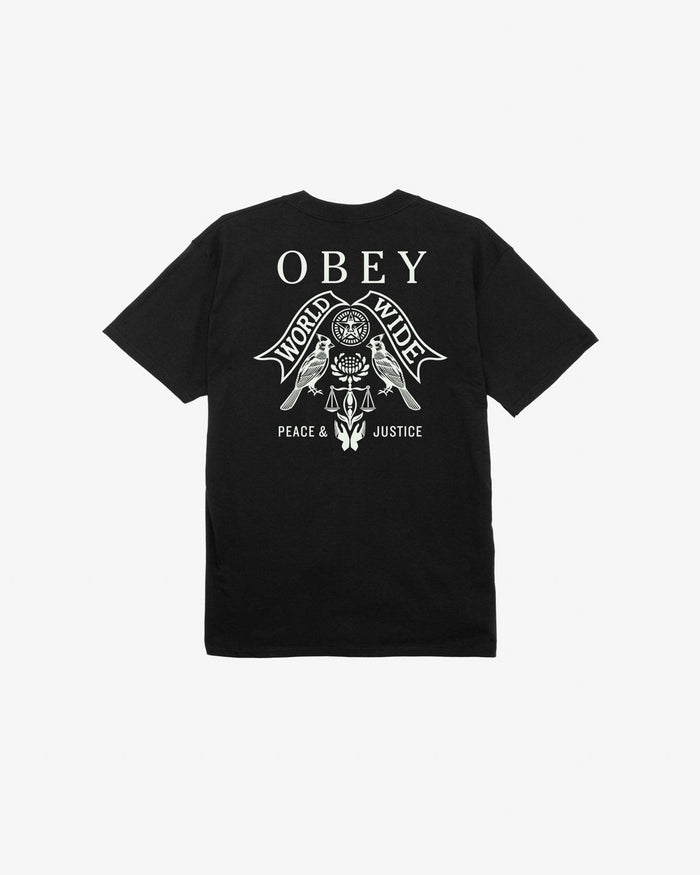 obey birds of justice classic t shirt black