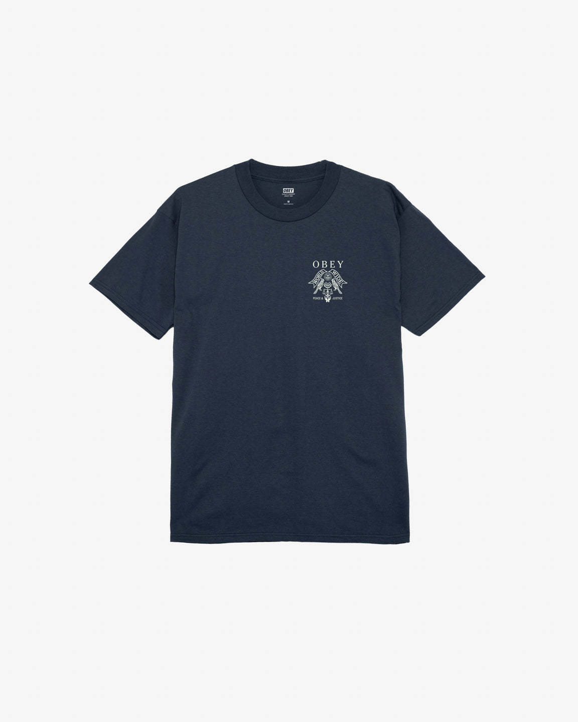 obey birds of justice classic t shirt navy